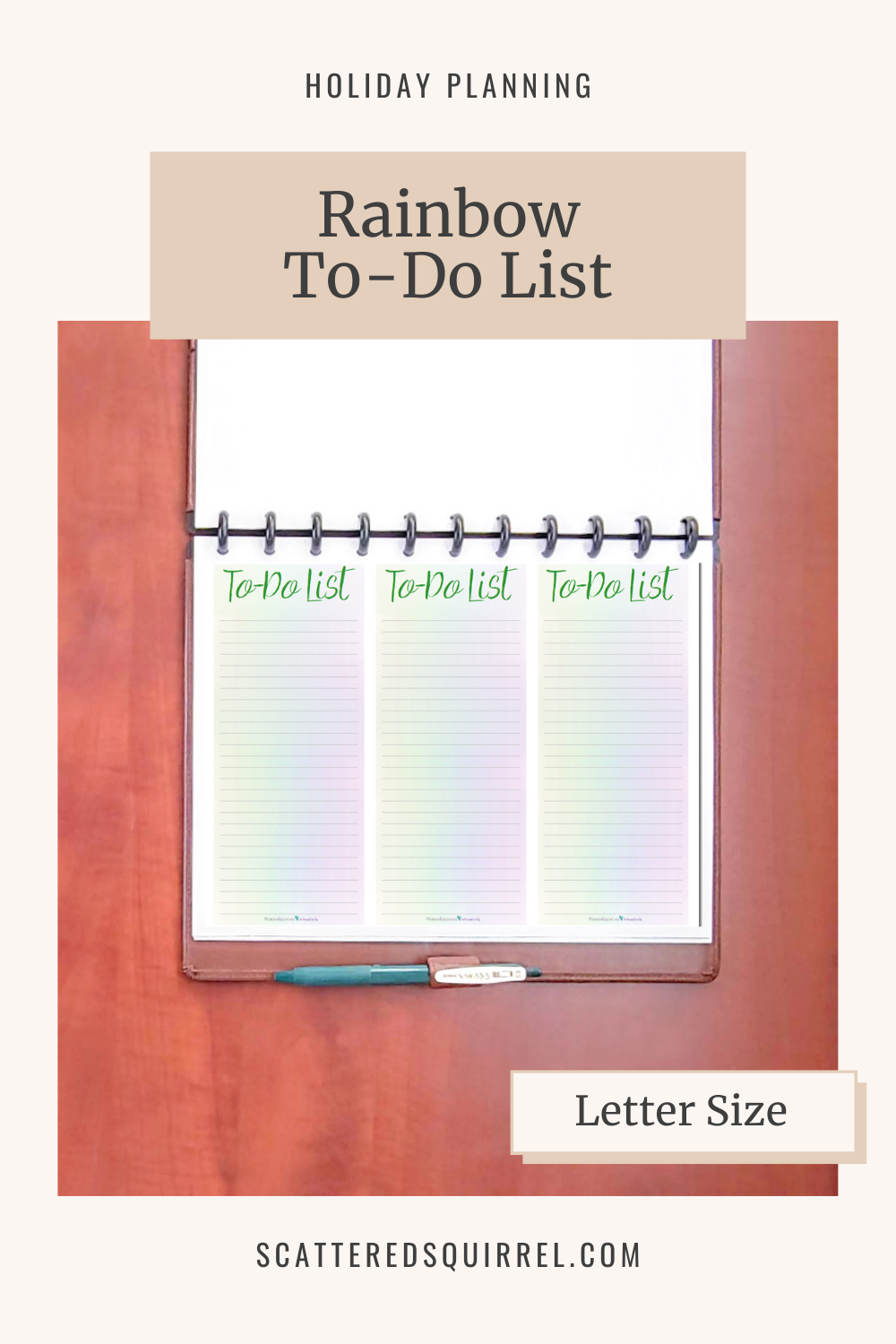 This image links to the Rainbow To-Do List PDF printable.