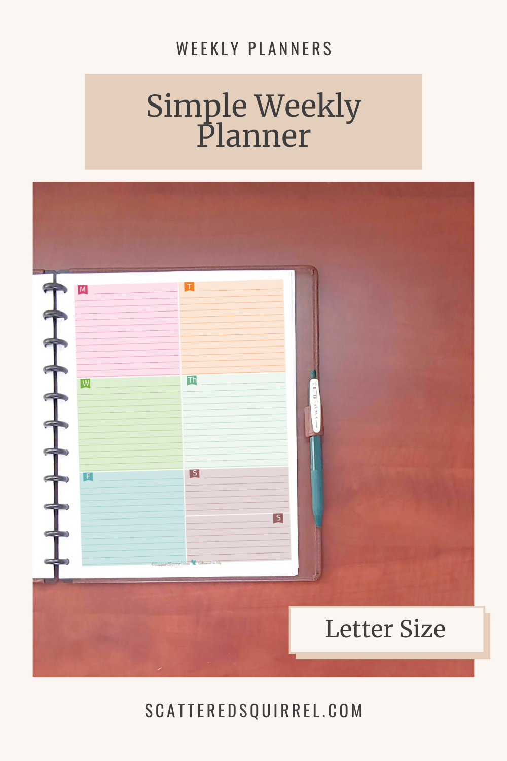 This image links to the Simple Weekly Planner printable PDF