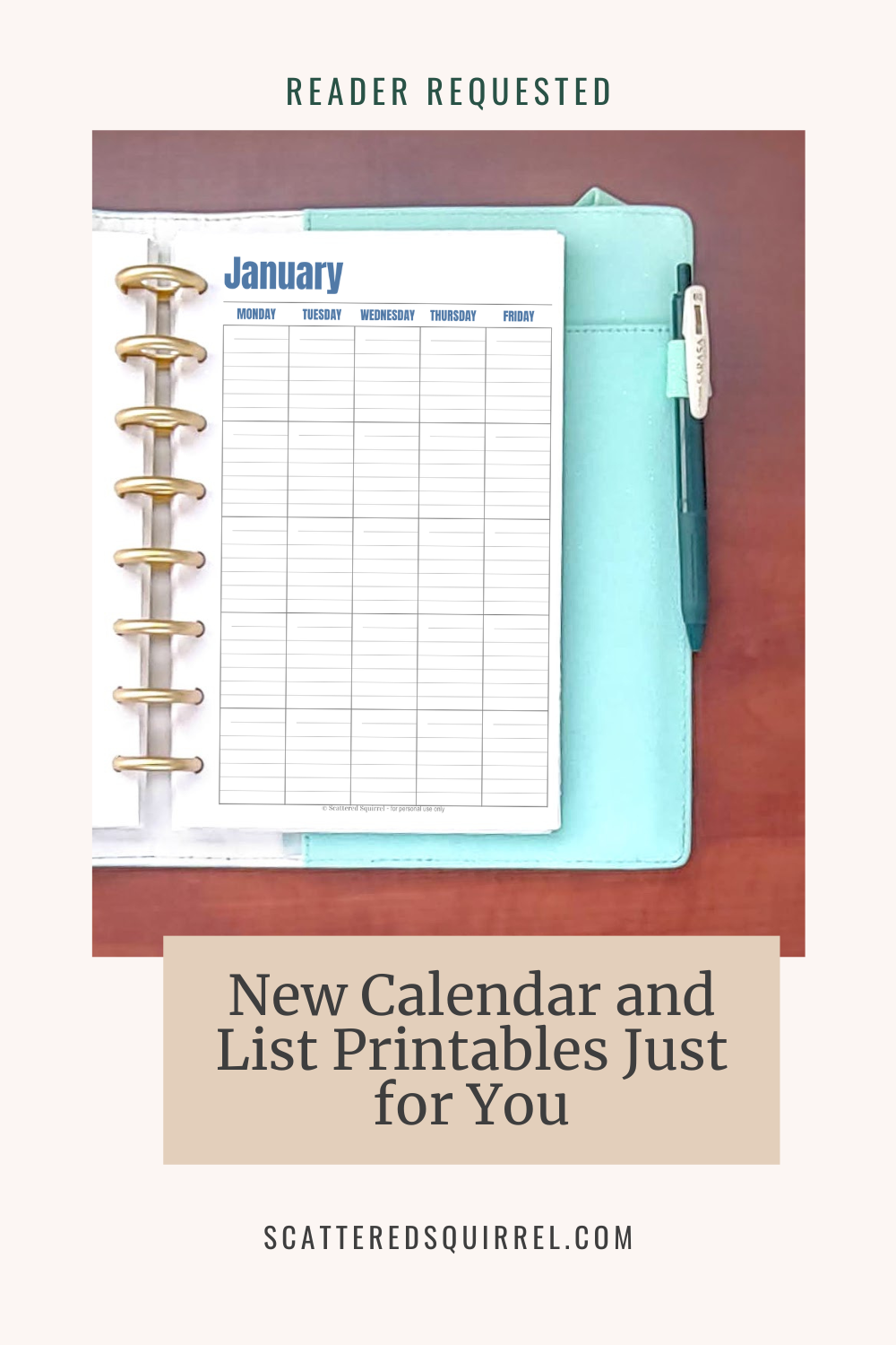 This is the title image for the post New Calendar and List Printables Just for You!