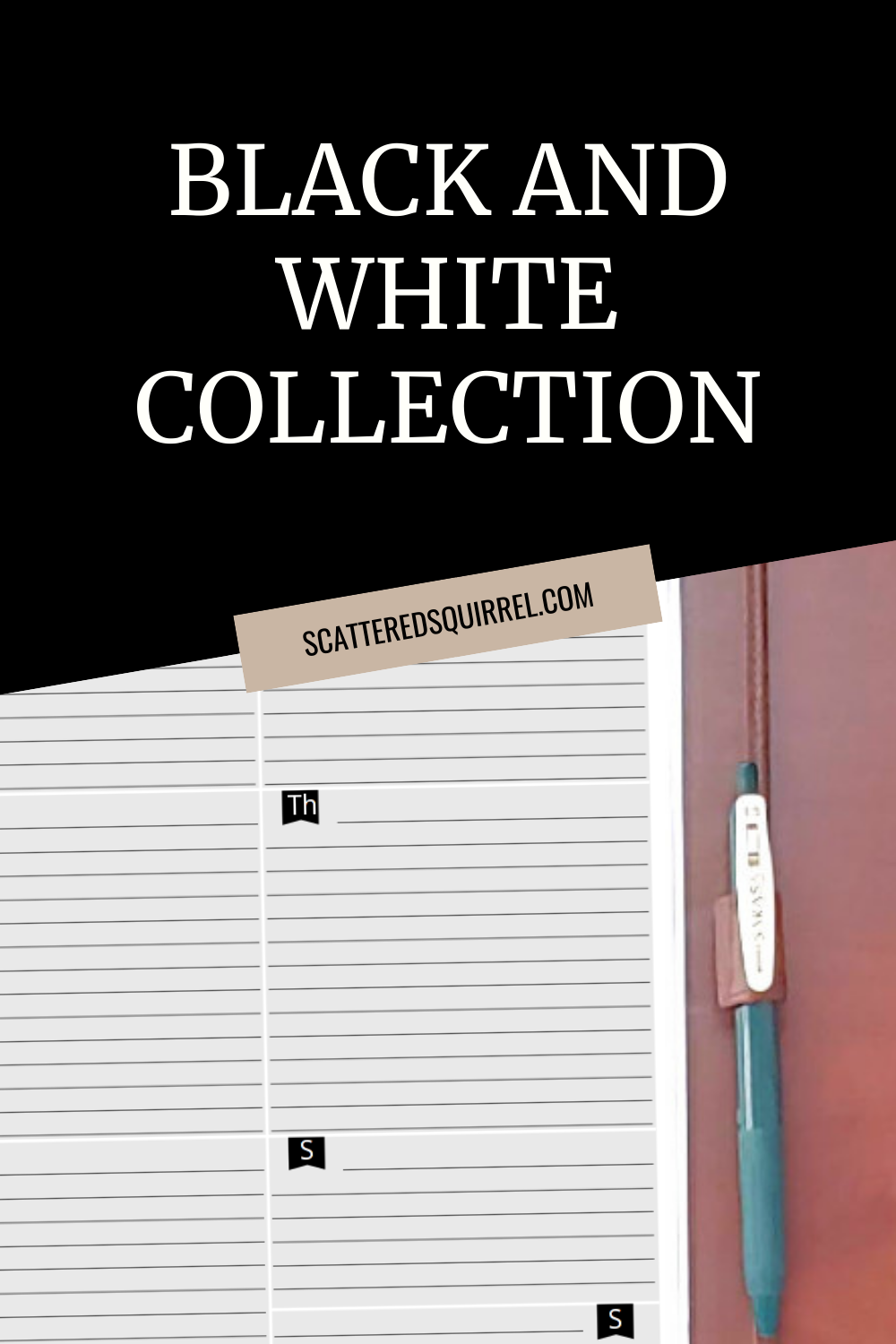 This is the feature image for the Black and White Collection of printables.