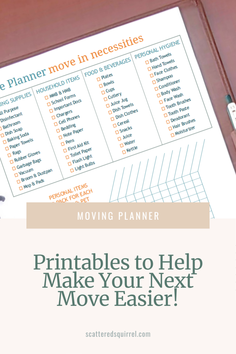 Move Planner Printables to Help Make Your Move Easier