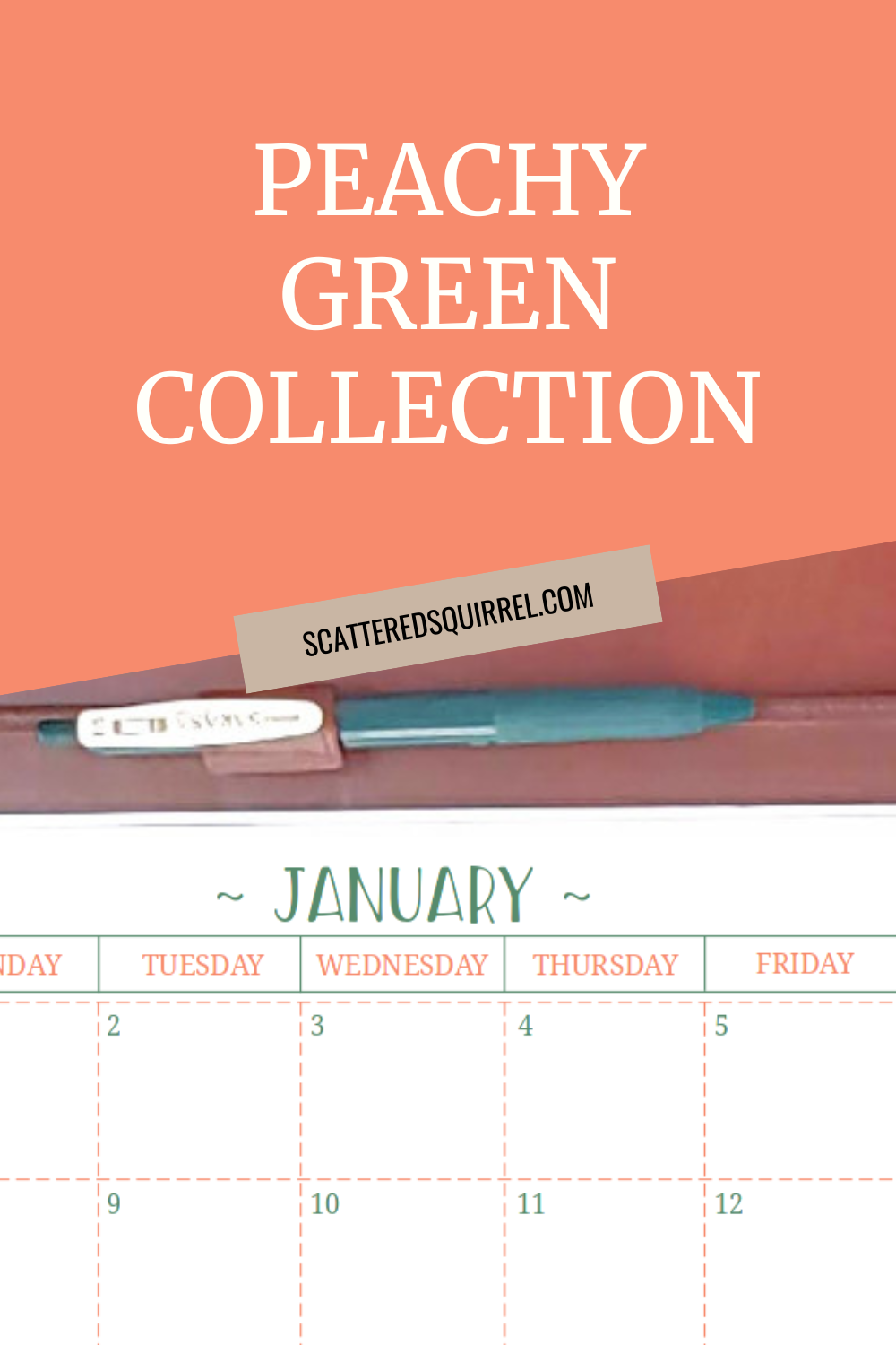 This is the feature image for the Peachy Green Collection page. It also acts as the pinnable image for this page.