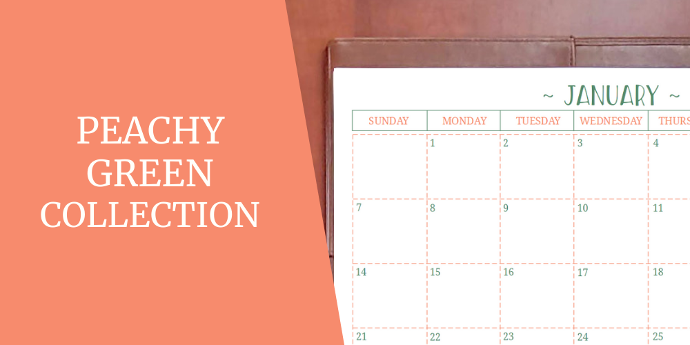 This is the title image for the Peachy Green Collection of planner printables. It's also used on other pages of this site to link back to this collection page.