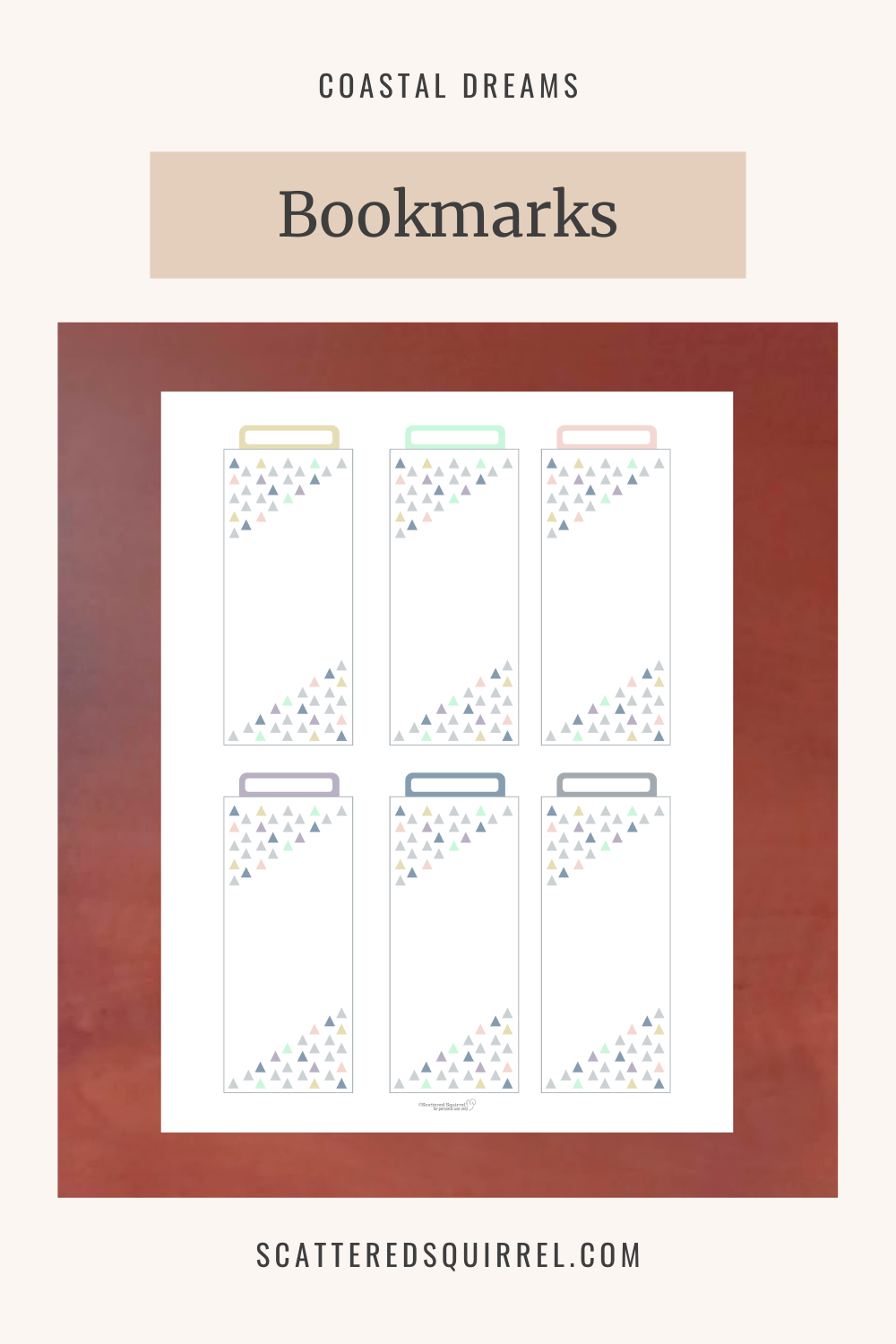 This image links to the Book Marks printable PDF from the Coastal Dreams Collection.