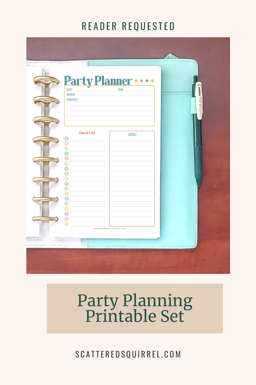 This is the feature image for the post titled "Party Planning Printable Set to Make Your Party Planning Easier"