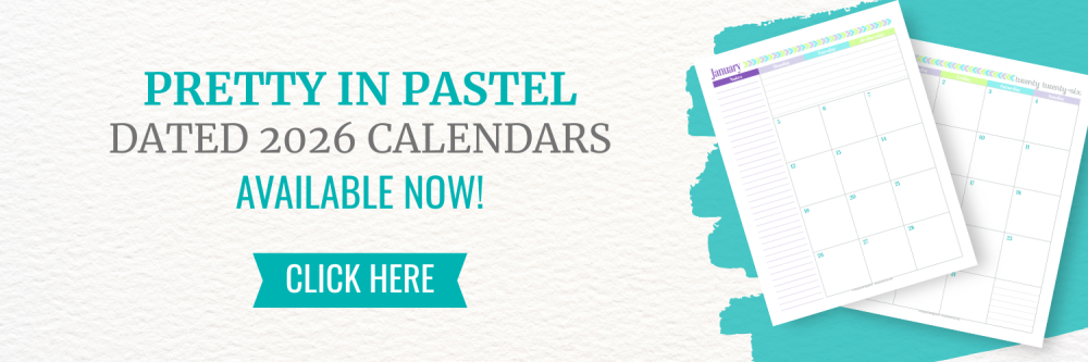 This image is a banner, letting readers know that they can click to go check out the new dated calendars for the Pretty in Pastel Collection. This image links to Scattered Squirrel Stationery on Fourth Wall